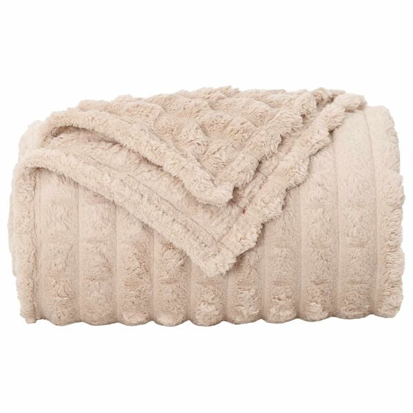 vidaXL Throw Blanket Beige 150 x 130 cm Fleece
