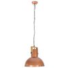 vidaXL Industrial Hanging Lamp 25 W Copper Round Mango Wood 52 cm E27