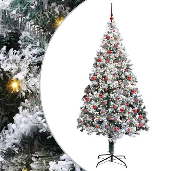 vidaXL Artificial Christmas Tree with 300 LEDs with Stand Green 210 cm