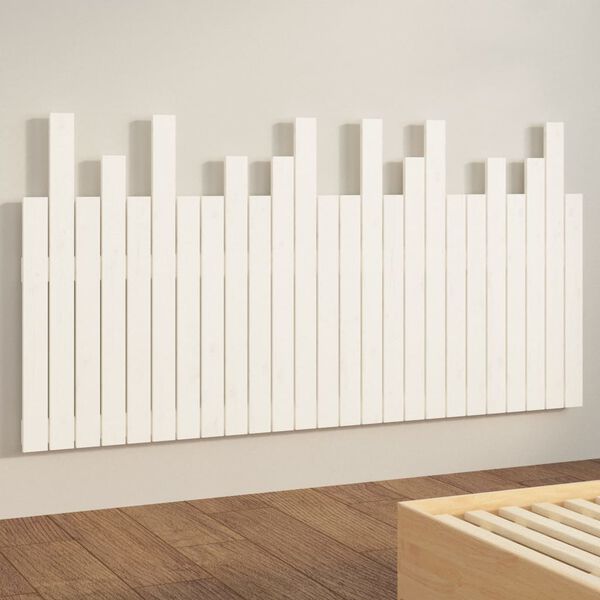vidaXL Wall Headboard White 159.5x3x80 cm Solid Wood Pine