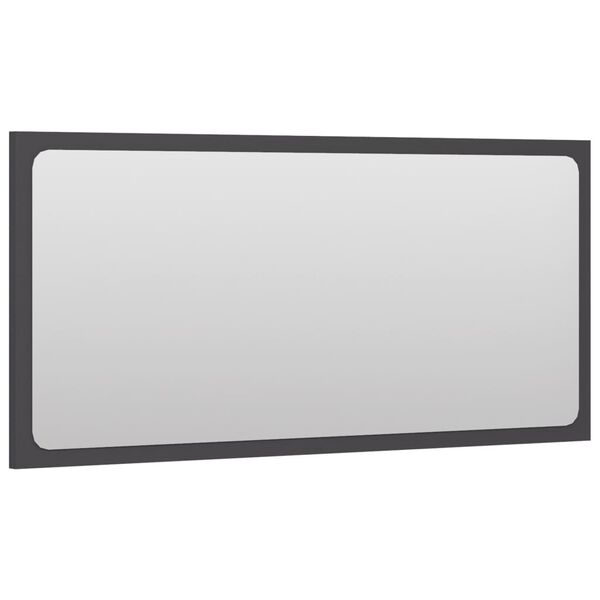 vidaXL Bathroom Mirror Grey 80x1.5x37 cm Engineered Wood