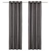 vidaXL Curtains with Metal Rings 2 pcs Cotton 140x245 cm Anthracite