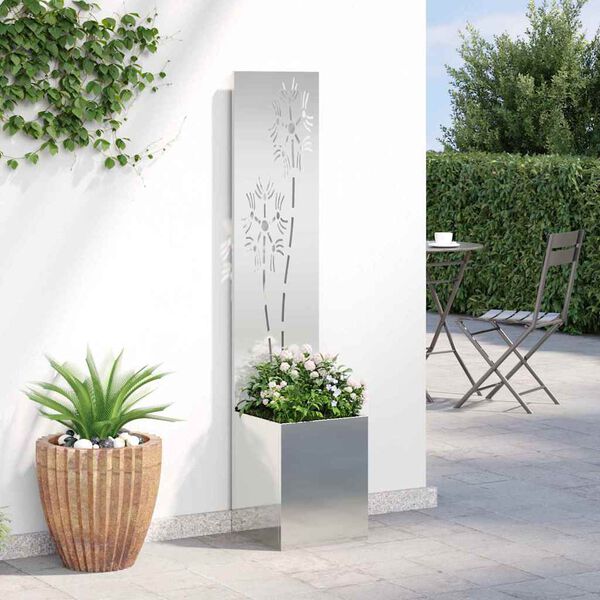 vidaXL Garden Privacy Screen Silver 32 x 150 cm Galvanised steel