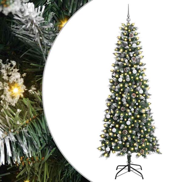 vidaXL Artificial Christmas Tree with 300 LEDs with Stand Green 240 cm