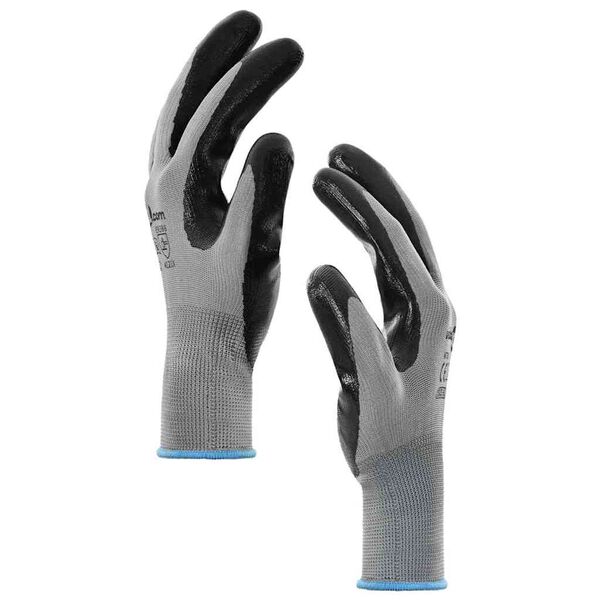 vidaXL Work Gloves 24 pcs Grey and Black 9 / L Polyester
