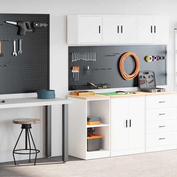 vidaXL Garage Cabinets 2 pcs White Engineered Wood