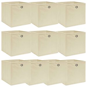 vidaXL Storage Boxes 10 pcs Cream 32x32x32 cm Fabric