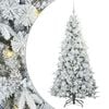 vidaXL Artificial Hinged Christmas Tree White 210 cm PE and PVC