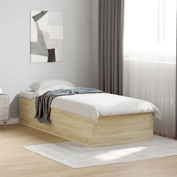 vidaXL Bed Frame without Mattress Sonoma Oak 90x190 cm Single