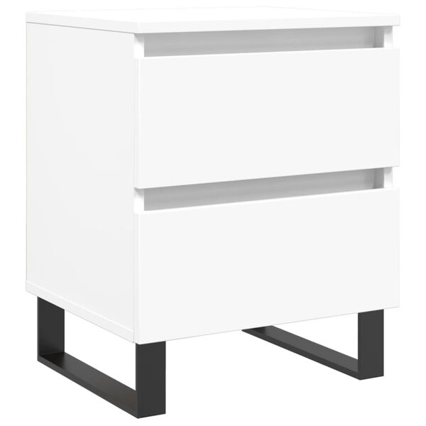 vidaXL Bedside Cabinet White 40x35x50 cm Engineered Wood