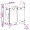 vidaXL Laundry Basket 2 Compartments with Shelf Sonoma Oak