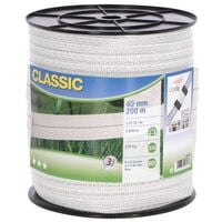 Neutral Electric Fence Tape Classic 200m 40mm White
