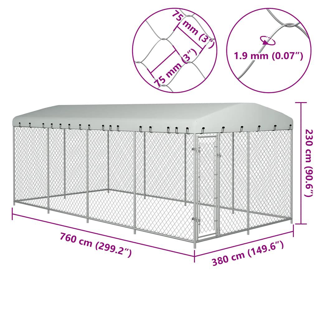 Pvc dog kennel best sale roof