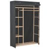 vidaXL Wardrobe | Grey | Cotton and Polyester fabric with Fir wood frame