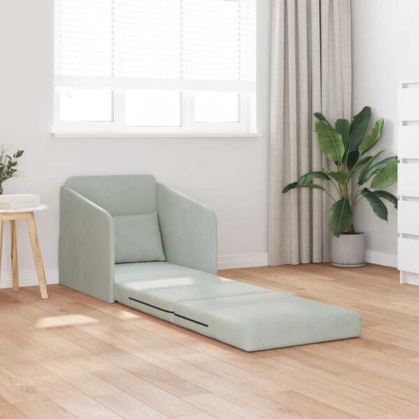 vidaXL Sofa Bed Light Grey 65 x 80 x 83 cm Velvet