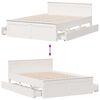 vidaXL Bed Frame without Mattress with Headboard White 160x200 cm Solid Wood Pine