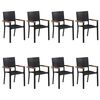 vidaXL 9 Piece Garden Dining Set Black