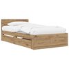 vidaXL Bed Frame with Drawer 2 pcs Artisian Oak Engineered Wood