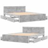 vidaXL Bed Frame with Headboard without Mattress Concrete Grey 160x200 cm