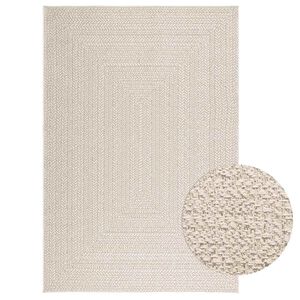 vidaXL Rug ZIZUR Cream 140x200 cm Jute Look Indoor and Outdoor