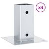vidaXL Post Bases Square 4 pcs Silver 71x71 mm Galvanised Steel