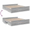 vidaXL Bed Frame with Drawers without Mattress Grey Sonoma 200x200 cm