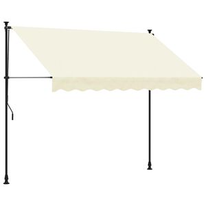 vidaXL Retractable Awning Cream 300x150 cm Fabric and Steel