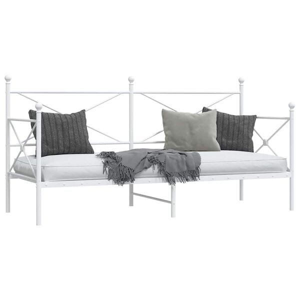 vidaXL Day Bed without Mattress White 75x190 cm Steel