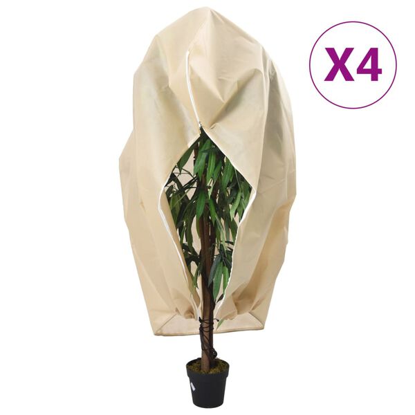 vidaXL Plant Fleece Covers with Zip 4 pcs 70 g/m&sup2; 2.36x2 m