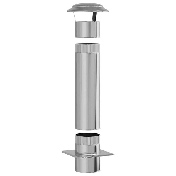 vidaXL Chimney Extension Silver 25 x 25 x 82 cm Stainless Steel