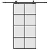 vidaXL Sliding Door with Hardware Set Black 102.5x205 cm ESG Glass