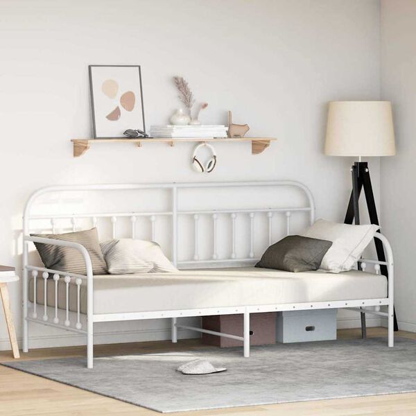 vidaXL Daybed Frame White 107 x 203 cm Powder-Coated Steel