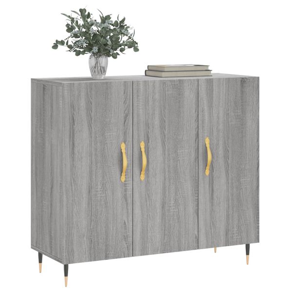 vidaXL Sideboard Grey Sonoma 90x34x80 cm Engineered Wood