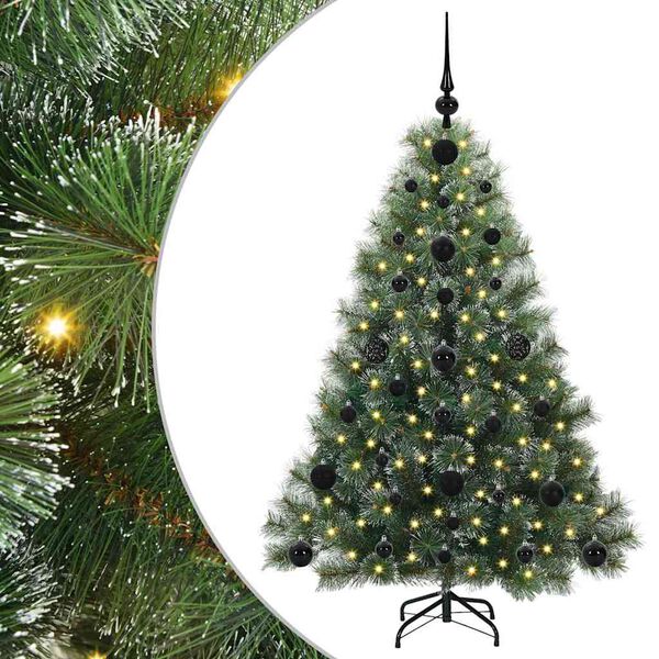 vidaXL Artificial Christmas Tree with 150 LEDs Green 120 cm PE and PVC