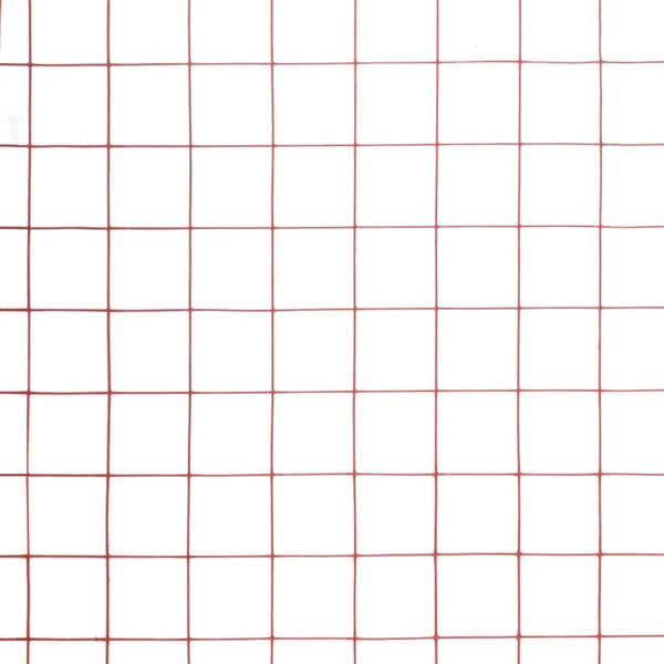 vidaXL Chicken Wire Fence Steel with PVC Coating 25x1.5 m Red