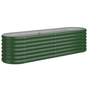 vidaXL Garden Raised Bed Galvanised Steel 152x40x36 cm Green