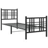 vidaXL Metal Bed Frame without Mattress with Footboard Black 80x200cm