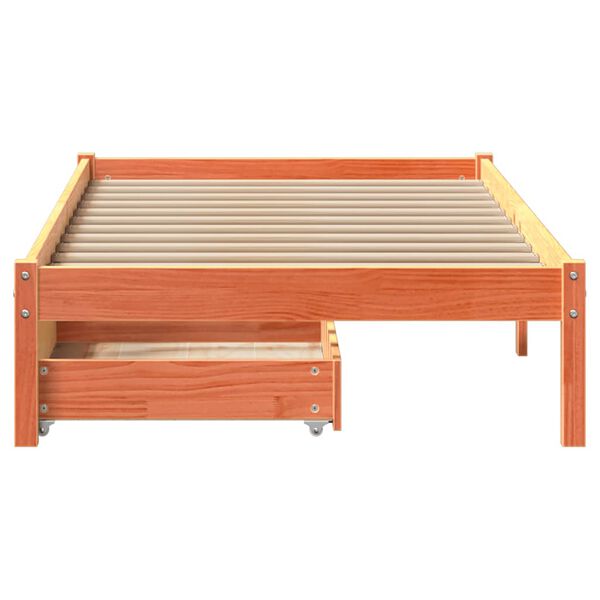 vidaXL Bed Frame without Mattress Wax Brown 90x200 cm Solid Wood Pine