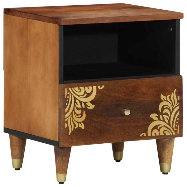 vidaXL Bedside Cabinet with Drawer 2 pcs Honey Brown 40 x 33 x 46 cm