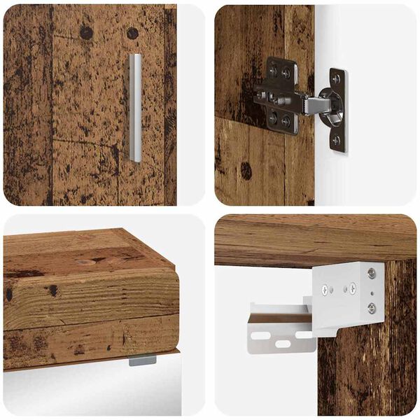 vidaXL Bathroom Furniture Set with Door TULUM Old Wood Engineered Wood