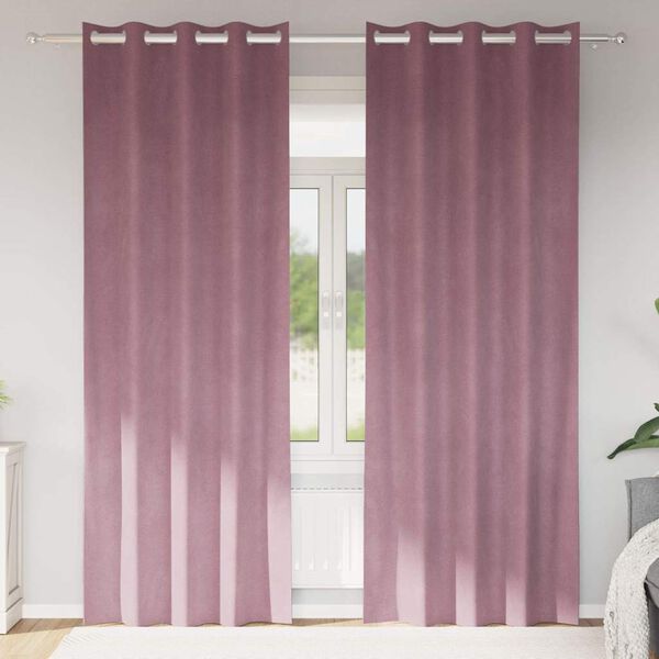 vidaXL Blackout Curtains 2 pcs Dark Pink 140 x 260 cm Velvet