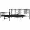 vidaXL Metal Bed Frame without Mattress with Footboard Black 193x203cm