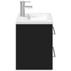 vidaXL Bathroom Sink Cabinet with Built-in Basin Black