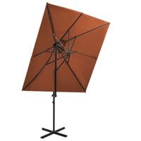 vidaXL Cantilever Umbrella with Double Top Terracotta 250x250 cm