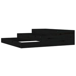 vidaXL Planter Black 107x107x27 cm Solid Wood Pine