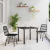 vidaXL Garden Dining Set 3 pcs Black Powder-Coated Steel