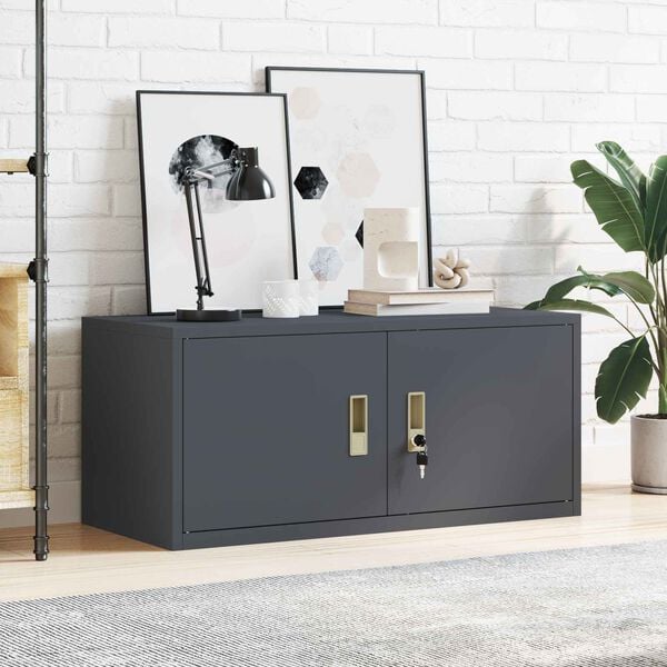 vidaXL Storage Cabinet with Storage Anthracite 90 x 40 x 40 cm Steel