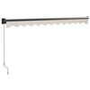 vidaXL Retractable Awning Cream 3x2.5 m Fabric and Aluminium