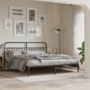 vidaXL Metal Bed Frame without Mattress with Headboard Black 183x213cm