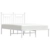 vidaXL Metal Bed Frame without Mattress with Headboard White 120x190cm